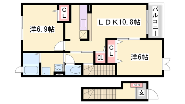 明石駅 バス15分  西区役所前下車：停歩7分 2階の物件間取画像